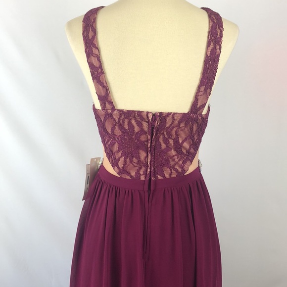 Jodi Kristopher Magenta Lace Jeweled Party Dress - Size 5 Juniors NWT - Picture 7 of 16